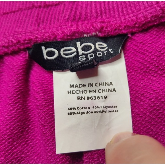 BEBE SPORT Women Plus Size 2X Festival Fuschia Nailhead Jogger Sweatpants NEW - Picture 10 of 16